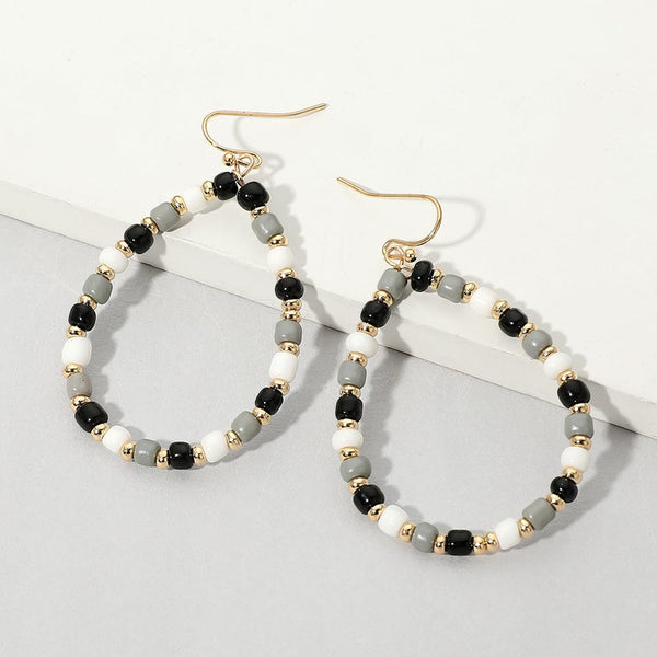Josie - Faceted Beaded Teardrop Earrings