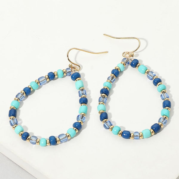 Josie - Faceted Beaded Teardrop Earrings