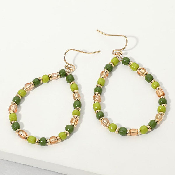 Josie - Faceted Beaded Teardrop Earrings