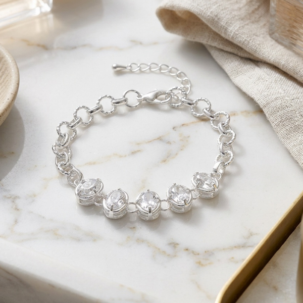 Aurelia - Faceted Oval Stone Link Bracelet