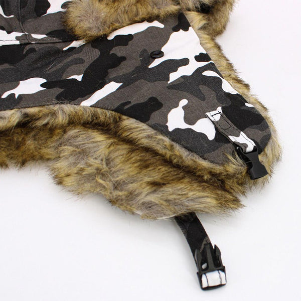 Selena - Faux Fur Trimmed Solid Trapper Hat