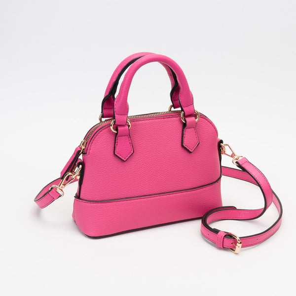 Rebel - Faux Leather Mini Top Handle Satchel Handbag