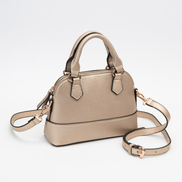 Rebel - Faux Leather Mini Top Handle Satchel Handbag