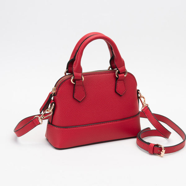 Rebel - Faux Leather Mini Top Handle Satchel Handbag