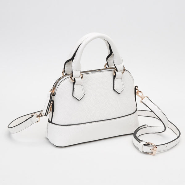 Rebel - Faux Leather Mini Top Handle Satchel Handbag