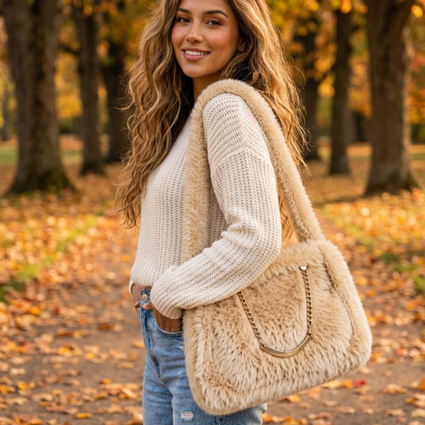 Ashlyn - Faux Fur Shoulder Tote Bag