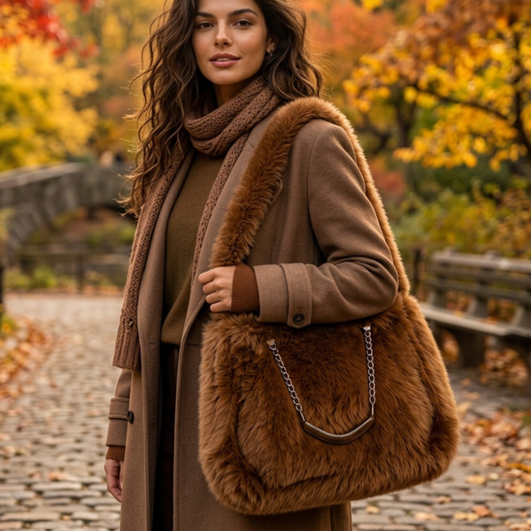 Ashlyn - Faux Fur Shoulder Tote Bag