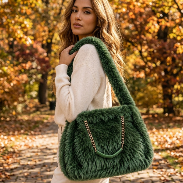 Ashlyn - Faux Fur Shoulder Tote Bag
