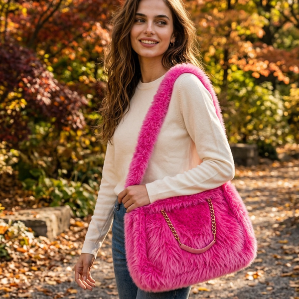 Ashlyn - Faux Fur Shoulder Tote Bag
