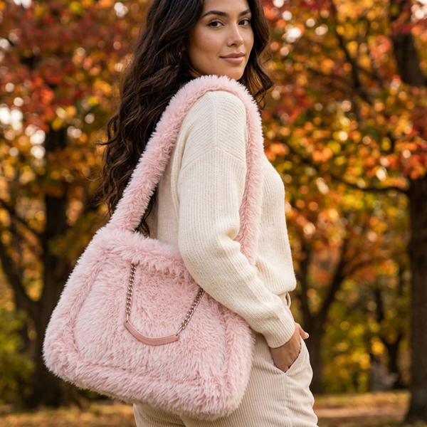 Ashlyn - Faux Fur Shoulder Tote Bag