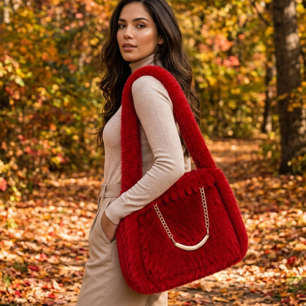Ashlyn - Faux Fur Shoulder Tote Bag