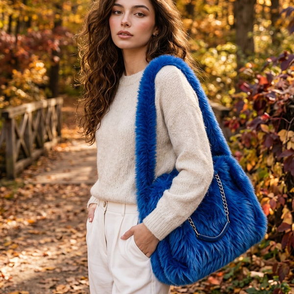 Ashlyn - Faux Fur Shoulder Tote Bag