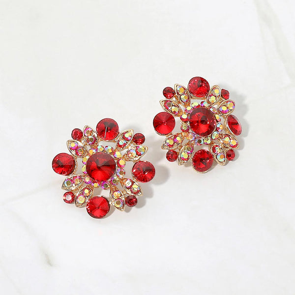 Bianca - Floral Stone Embellished Stud Earrings