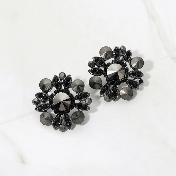 Bianca - Floral Stone Embellished Stud Earrings