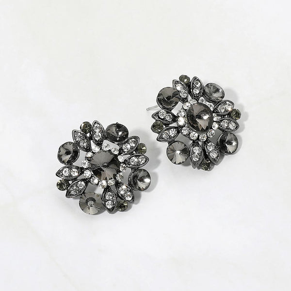 Bianca - Floral Stone Embellished Stud Earrings