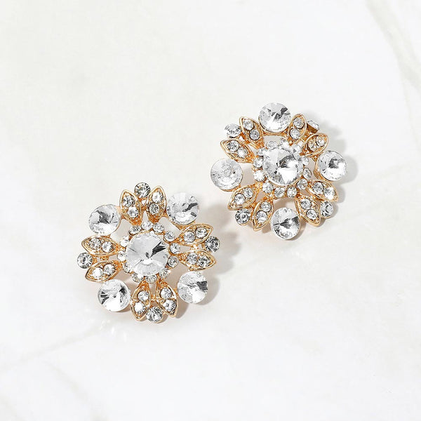 Bianca - Floral Stone Embellished Stud Earrings