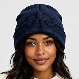 Maia  - Satin Lined Solid Knit Winter Beanie Hat