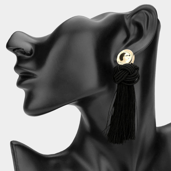 Bonnie - Knotted Tassel Drop Earrings