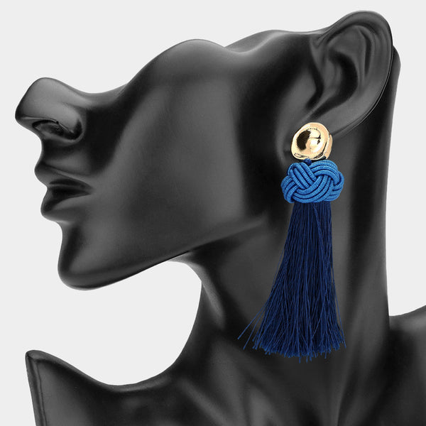 Bonnie - Knotted Tassel Drop Earrings