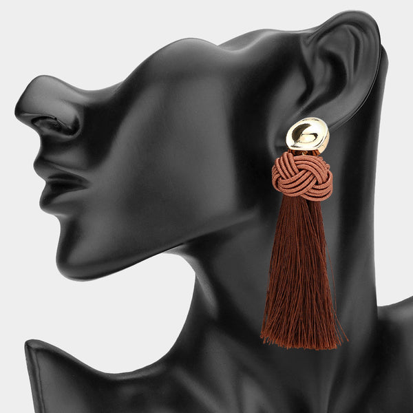 Bonnie - Knotted Tassel Drop Earrings