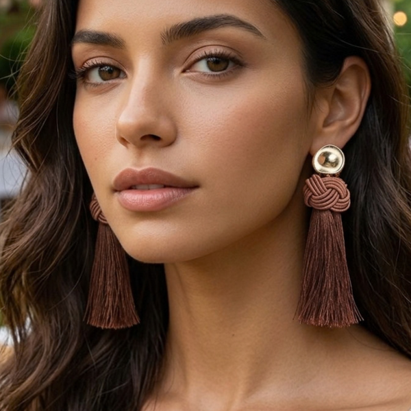 Bonnie - Knotted Tassel Drop Earrings