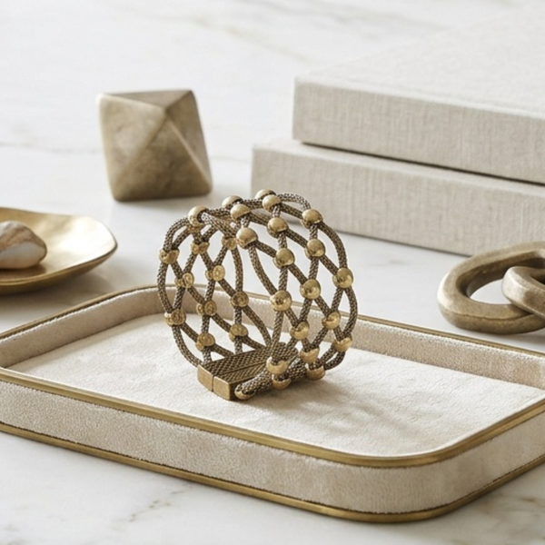 Zoe - Lattice Metal Mesh bead Magnetic Bracelet