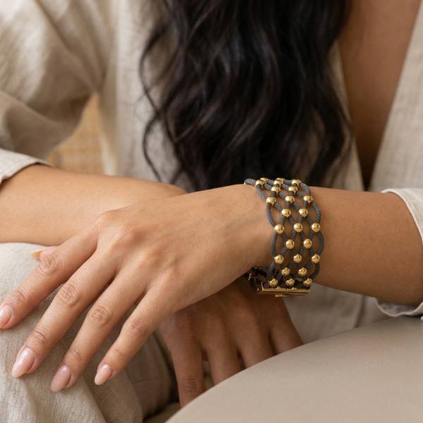 Zoe - Lattice Metal Mesh bead Magnetic Bracelet