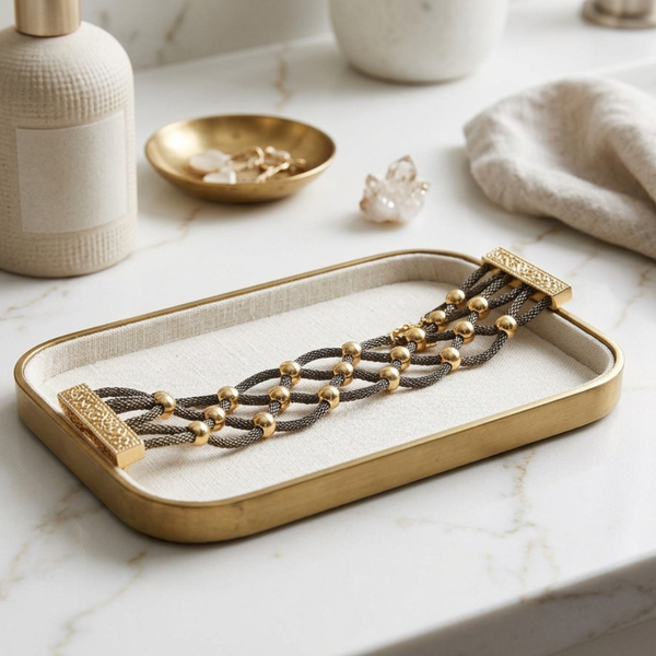 Zoe - Lattice Metal Mesh bead Magnetic Bracelet