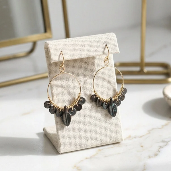 Ilse - Multi Leaf Charm Beaded Drop Earrings