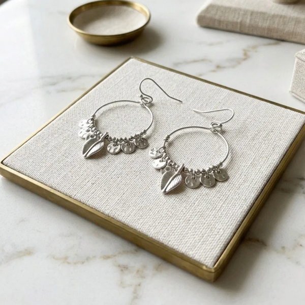 Ilse - Multi Leaf Charm Beaded Drop Earrings