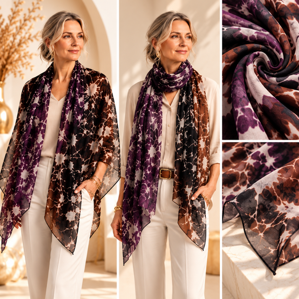 Viola - Lightweight Oversized Bold Tie-Dye Print Shawl Wrap Scarf