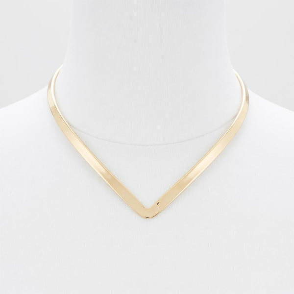 Sybil - Minimalist Metal V-Shaped Choker Necklace