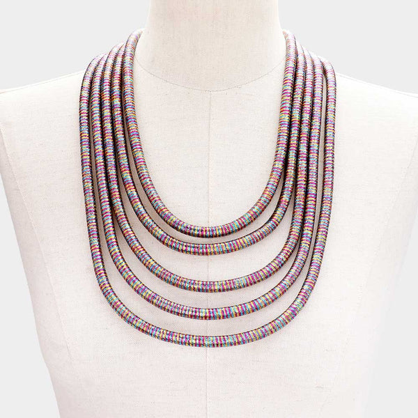 Jane - Multi Layered Coil Pope Necklace