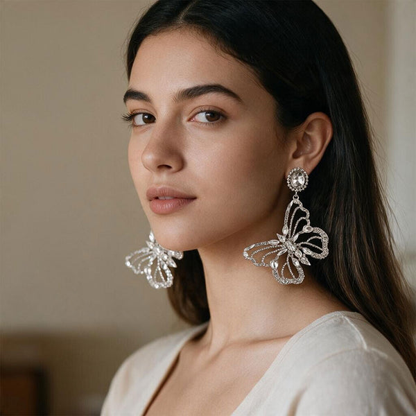 Rya - Multi Stone Butterfly Dangle Earrings