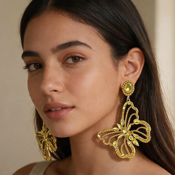 Rya - Multi Stone Butterfly Dangle Earrings