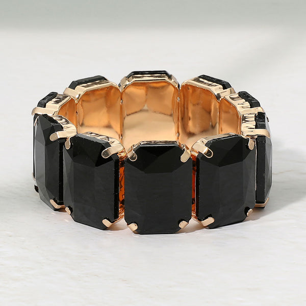Kienna - Oversized Faceted Gem Stretchable Bracelet