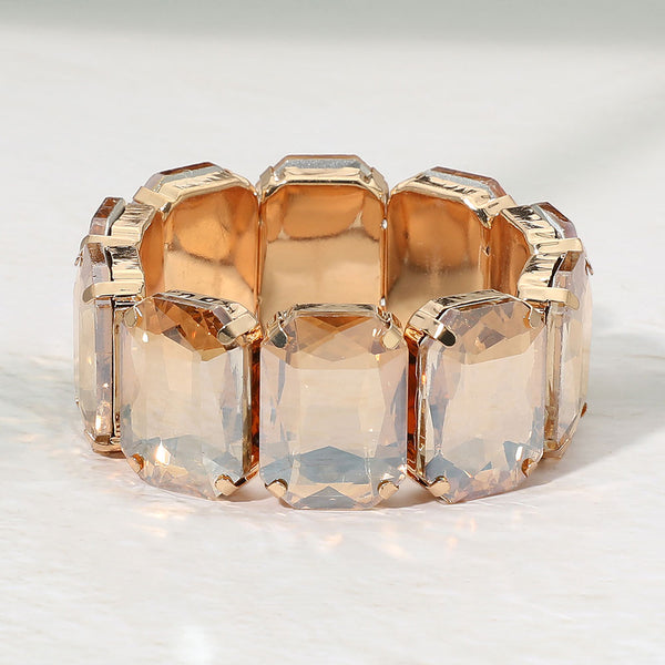 Kienna - Oversized Faceted Gem Stretchable Bracelet