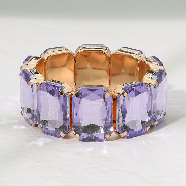 Kienna - Oversized Faceted Gem Stretchable Bracelet