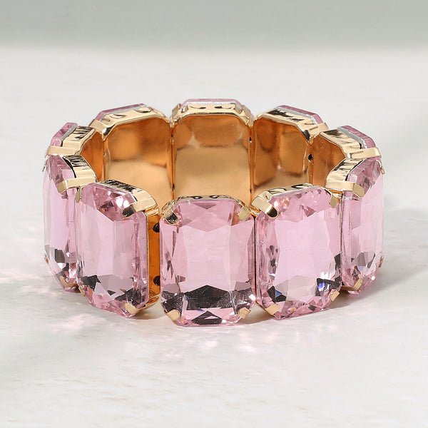 Kienna - Oversized Faceted Gem Stretchable Bracelet