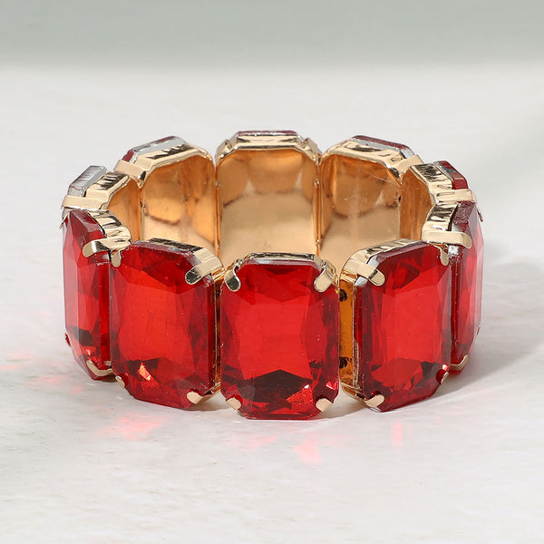 Kienna - Oversized Faceted Gem Stretchable Bracelet