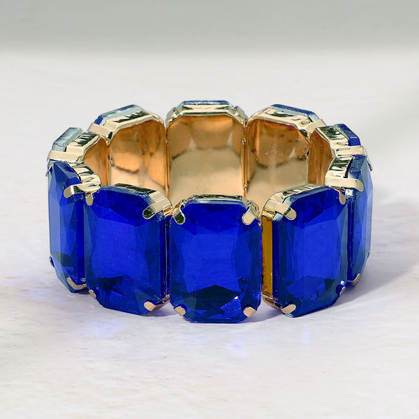 Kienna - Oversized Faceted Gem Stretchable Bracelet