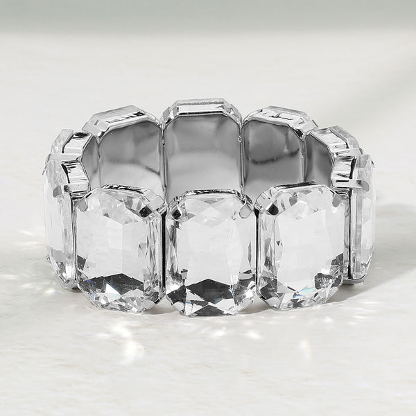 Kienna - Oversized Faceted Gem Stretchable Bracelet