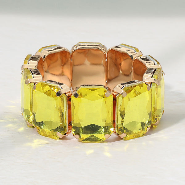 Kienna - Oversized Faceted Gem Stretchable Bracelet