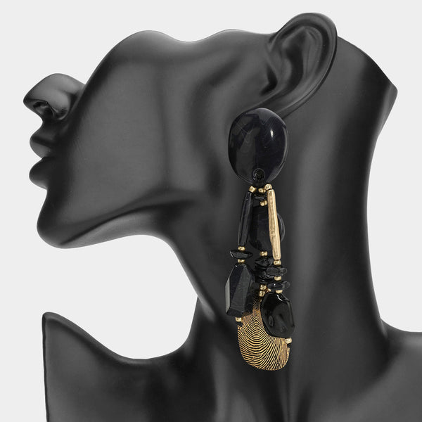 Ivy - Oversized Resin Beaded Drop Statement Earrings