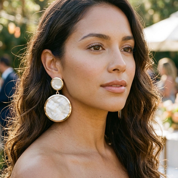 Kylie - Oversized Double Circle Drop Statement Earrings