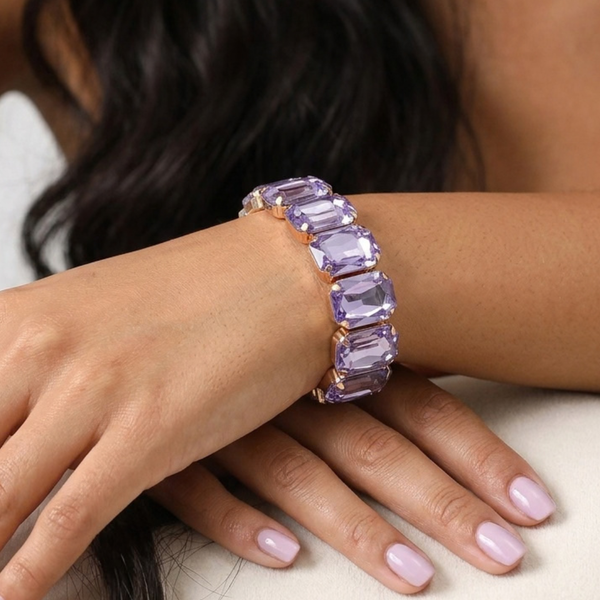 Kienna - Oversized Faceted Gem Stretchable Bracelet