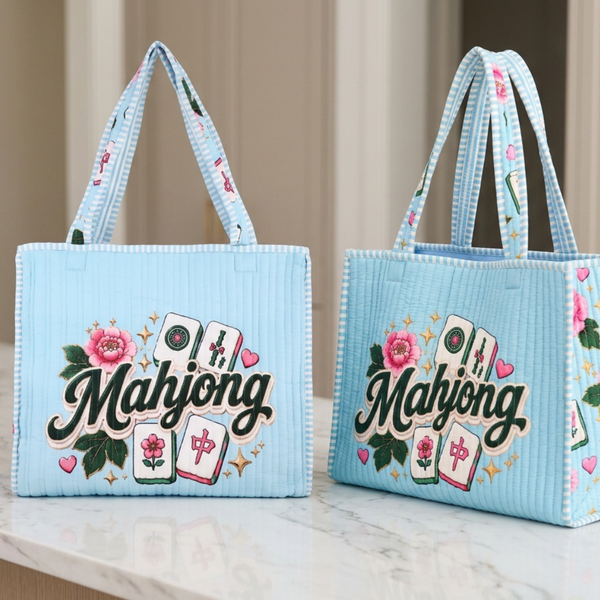 Betty - Oversized Floral Mahjong Shopper Tote Bag