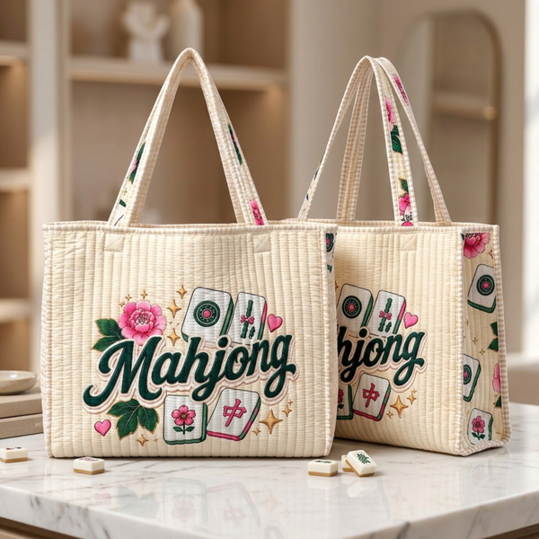 Betty - Oversized Floral Mahjong Shopper Tote Bag