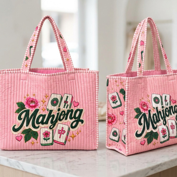 Betty - Oversized Floral Mahjong Shopper Tote Bag