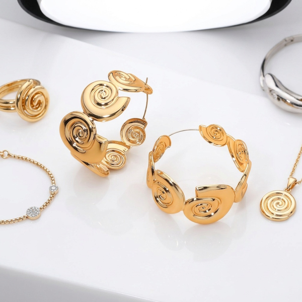 Lilah - Oversized Spiral Swirl Hoop Earrings